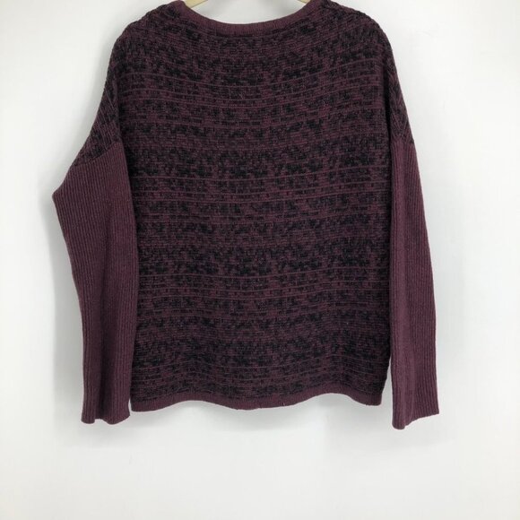 Kerisma Maroon burgundy marled knit drop shoulder round neck boxy sweater S/M - Picture 7 of 9